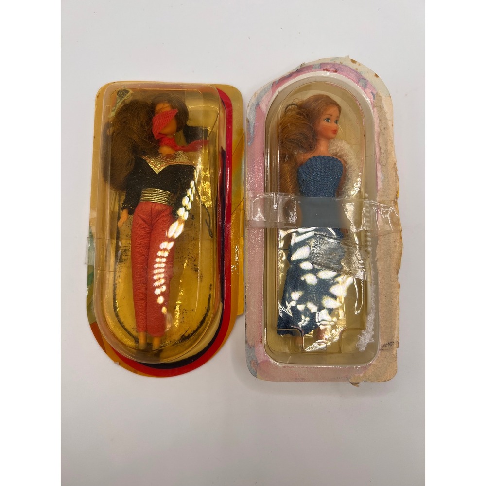 Vintage Mattel Dazzle Dolls Crystal And Rhinestone 1980s Mini Toys Open Packahe
